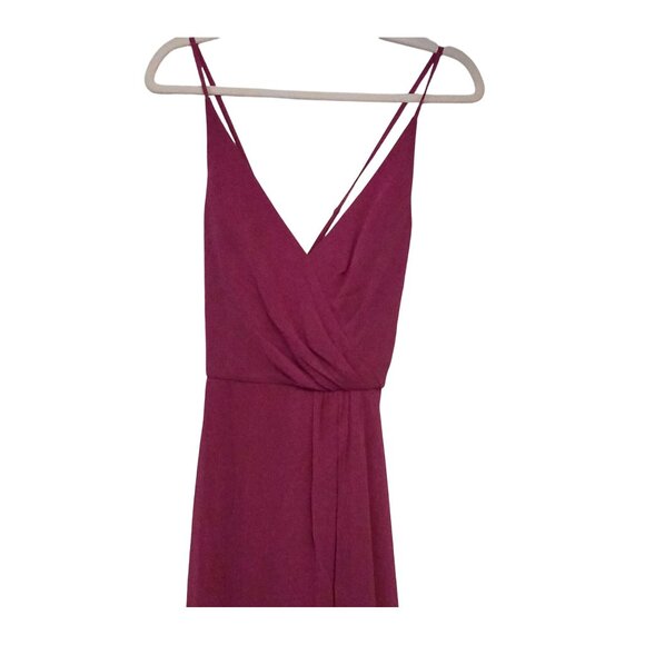 NEW After Six Faux‎ Wrap Criss Cross Back Maxi Dress Size 4 Tea Rose - Picture 5 of 15
